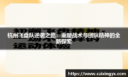 杭州飞盘队逆袭之路：重塑战术与团队精神的全新探索